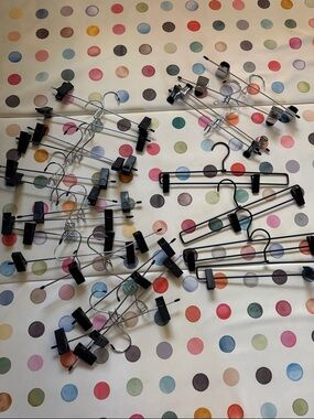 Bundle Black Clip Skirt Shorts Panta Hangers - Metal with Clips